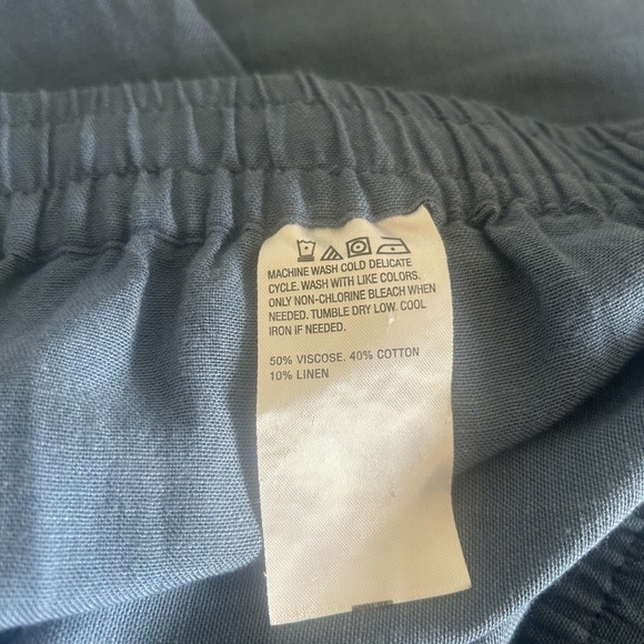 New Peace Love World Boheme Linen Blend Liz Ankle Pants Chambray size Small - Picture 9 of 9